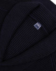 Fedeli - Navy 'Terminillo' Shawl Collar Merino Wool Cardigan