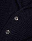 Fedeli - Navy 'Terminillo' Shawl Collar Merino Wool Cardigan