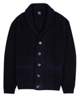 Fedeli - Navy 'Terminillo' Shawl Collar Merino Wool Cardigan