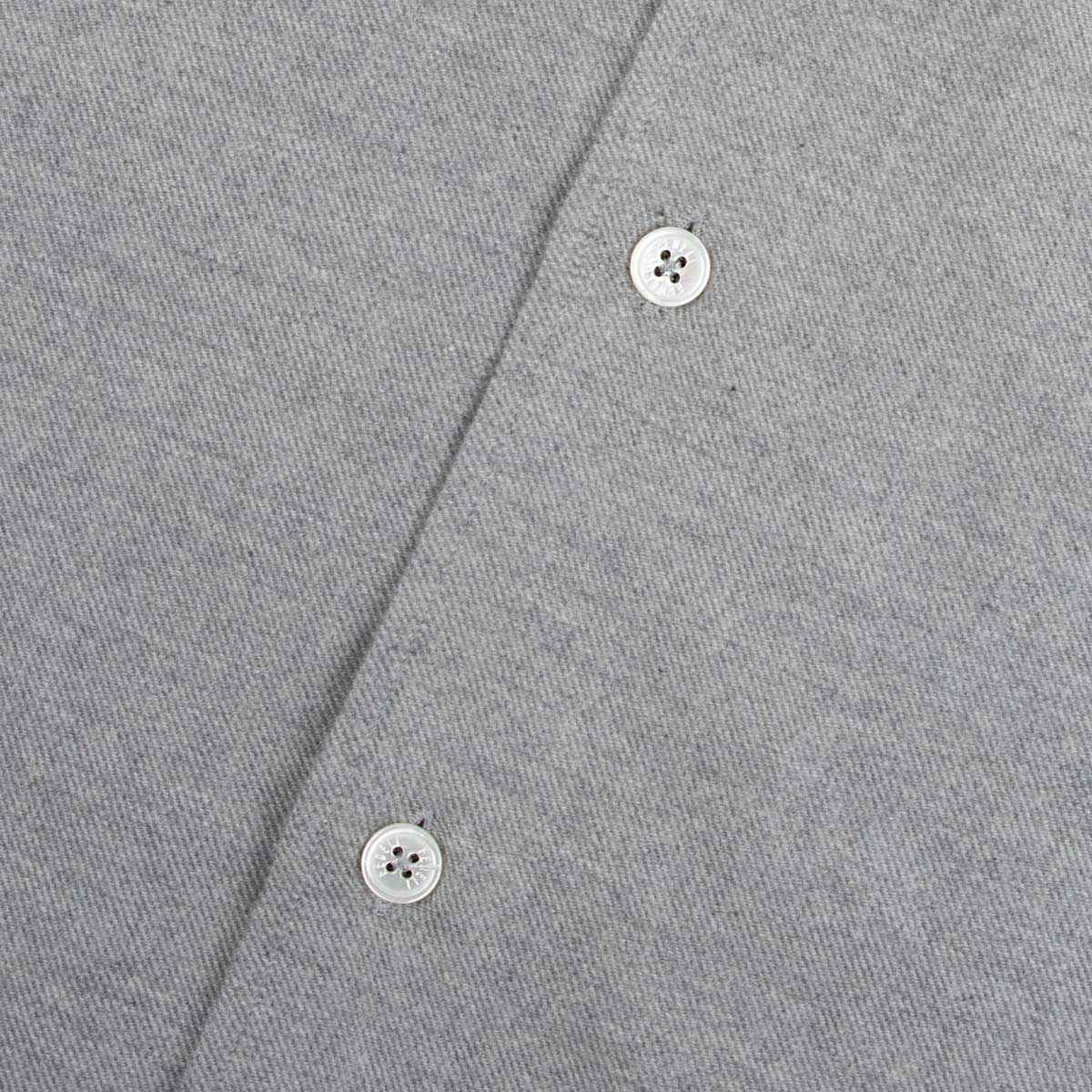 Fedeli - Grey &#39;Alberto&#39; Slim Fit Brushed Cotton Long Sleeve Shirt