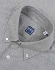 Fedeli - Grey 'Alberto' Slim Fit Brushed Cotton Long Sleeve Shirt