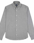 Fedeli - Grey 'Alberto' Slim Fit Brushed Cotton Long Sleeve Shirt