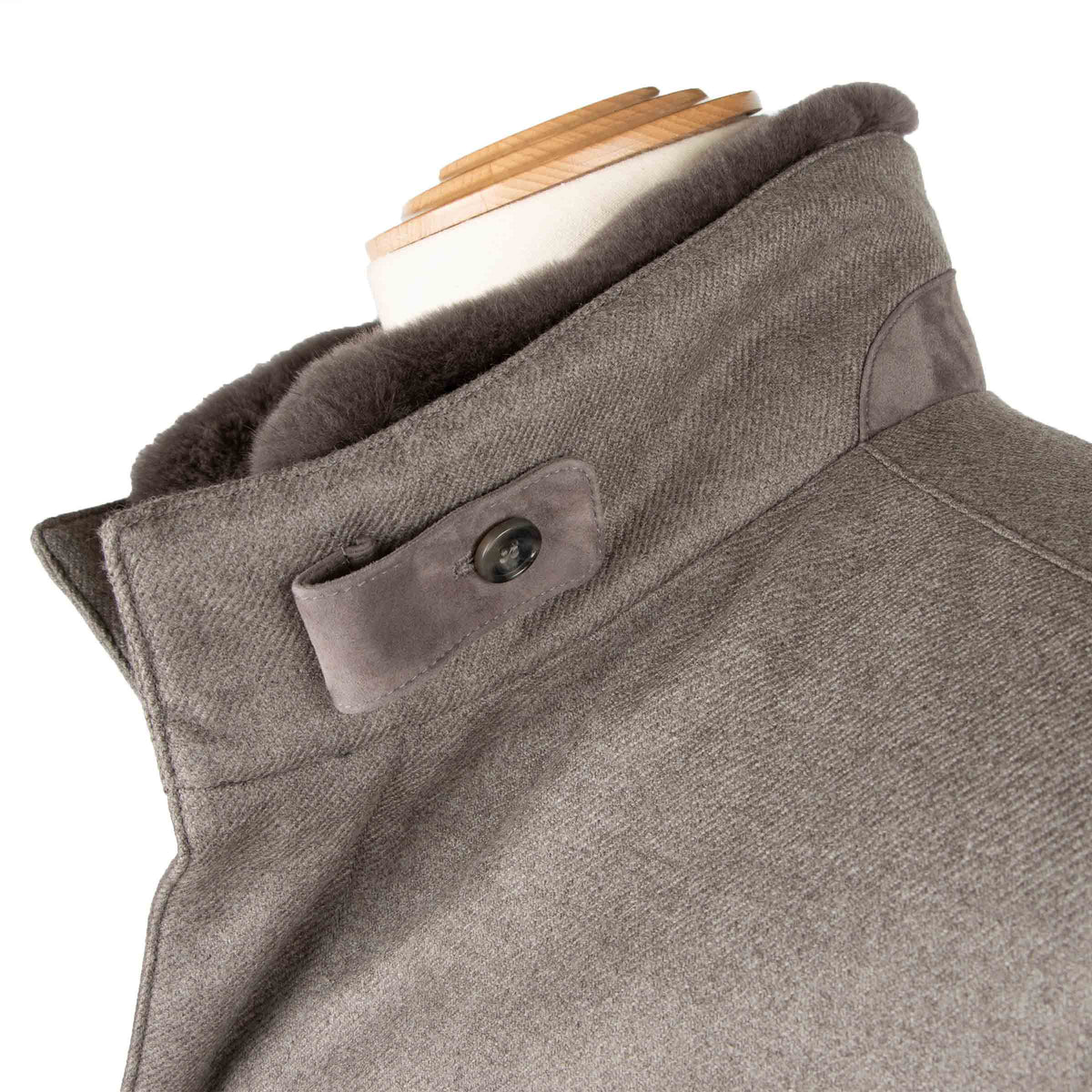 Grey Wool &amp; Cashmere Water Repellent Car Coat OVERCOATS Robert Old