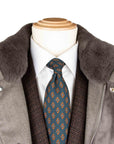 Robert Old - Grey Button Down Coat Crafted with a Loro Piana Green Storm System Wool & Cashmere Fabric