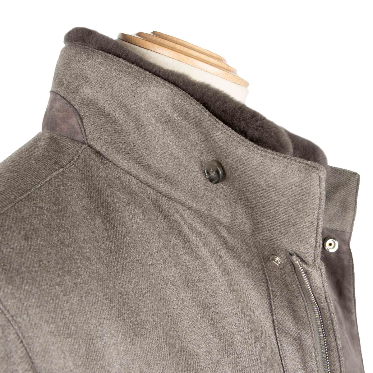 Grey Wool &amp; Cashmere Water Repellent Car Coat OVERCOATS Robert Old
