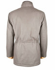 Robert Old - Grey Button Down Coat Crafted with a Loro Piana Green Storm System Wool & Cashmere Fabric