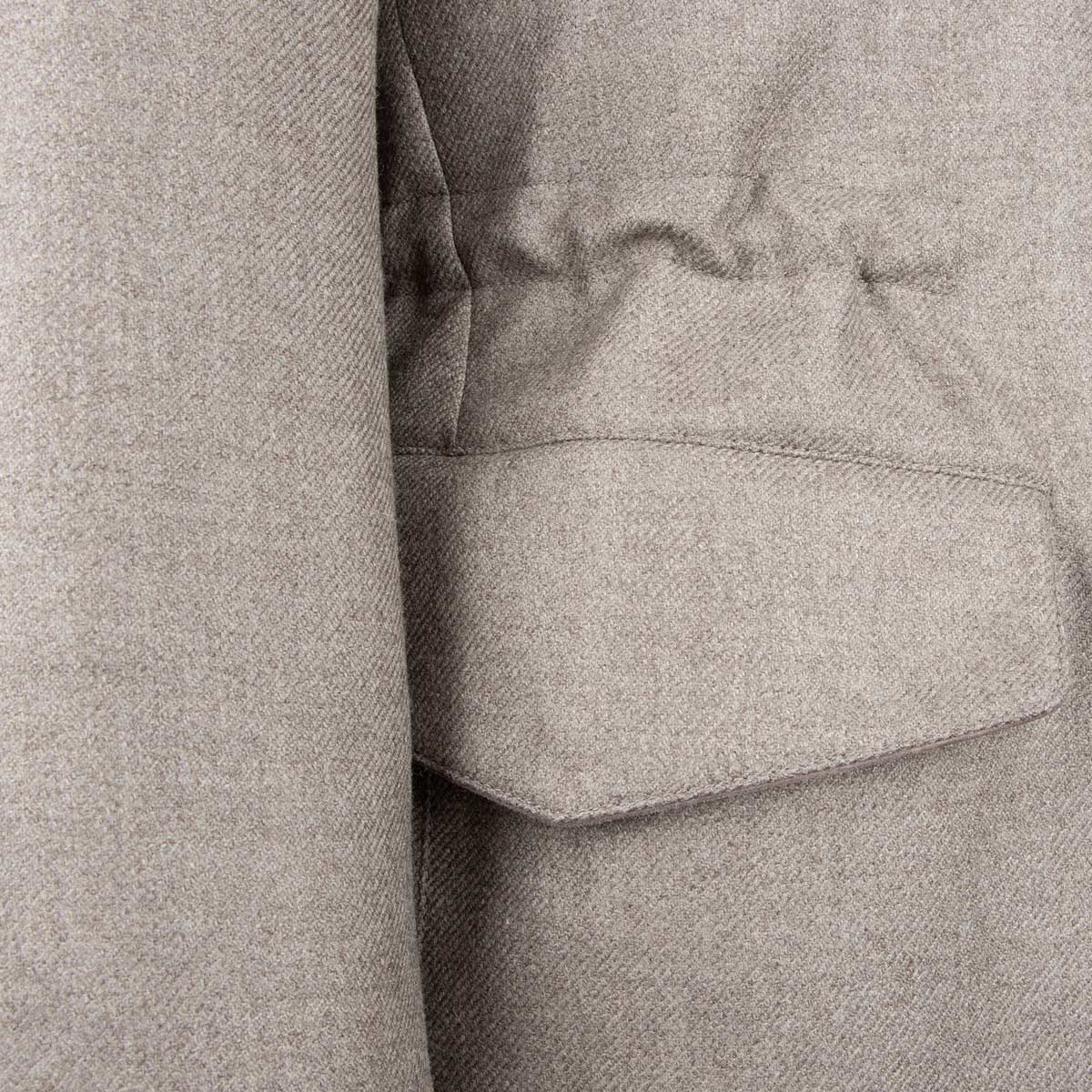 Robert Old - Grey Button Down Coat Crafted with a Loro Piana Green Storm System Wool &amp; Cashmere Fabric