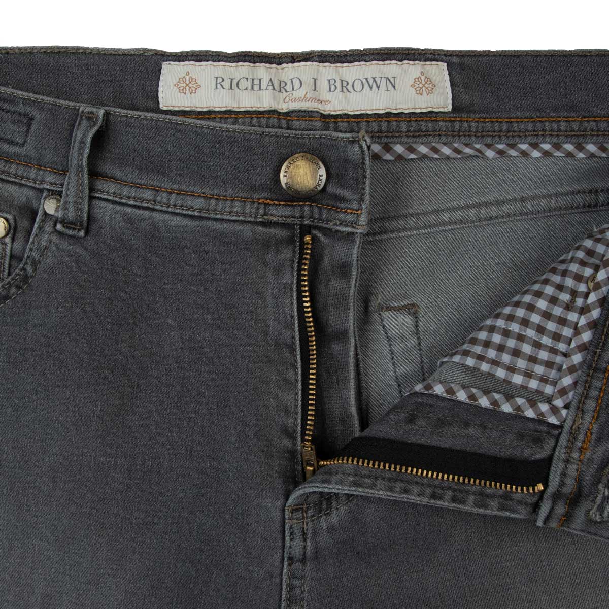 Richard J Brown - Grey 'Milano' Cotton Cashmere Regular Fit Jeans JEANS Richard J Brown