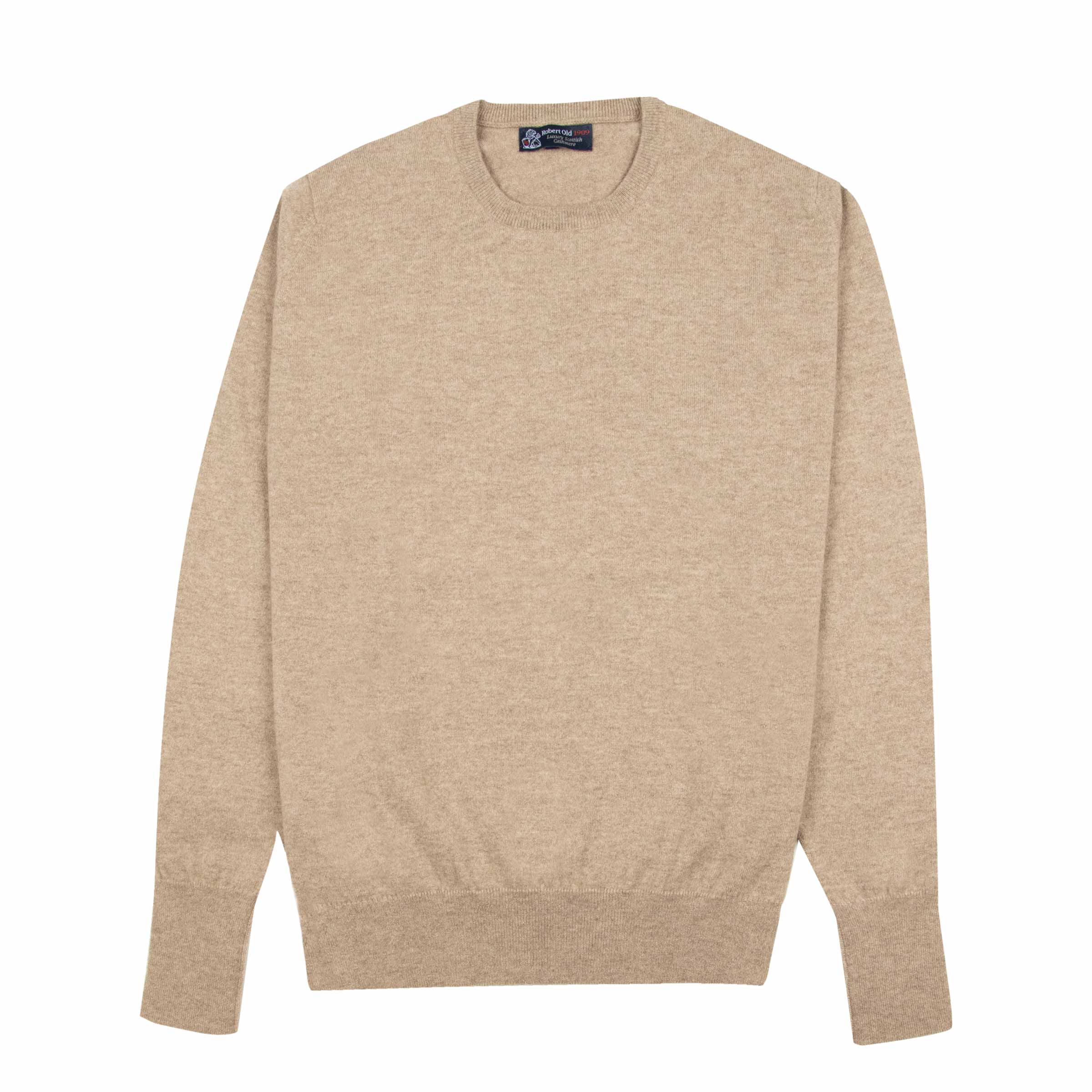 Robert Old - Dark Natural Highclere Cashmere Crew Neck Sweater CASHMERE Robert Old Dark Natural 42UK
