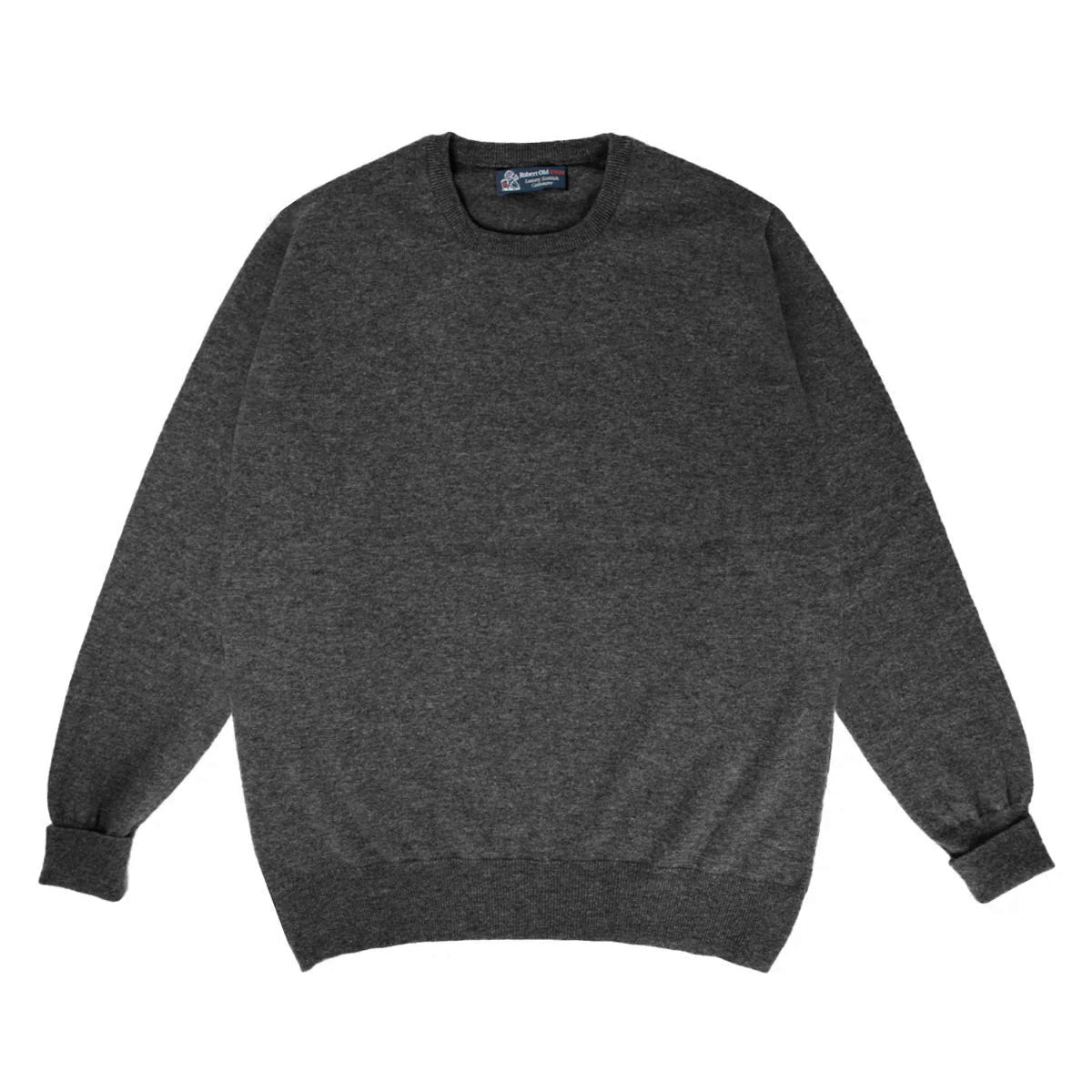 Robert Old - The Highclere Cashmere Crew Neck Sweater - Charcoal CASHMERE Robert Old