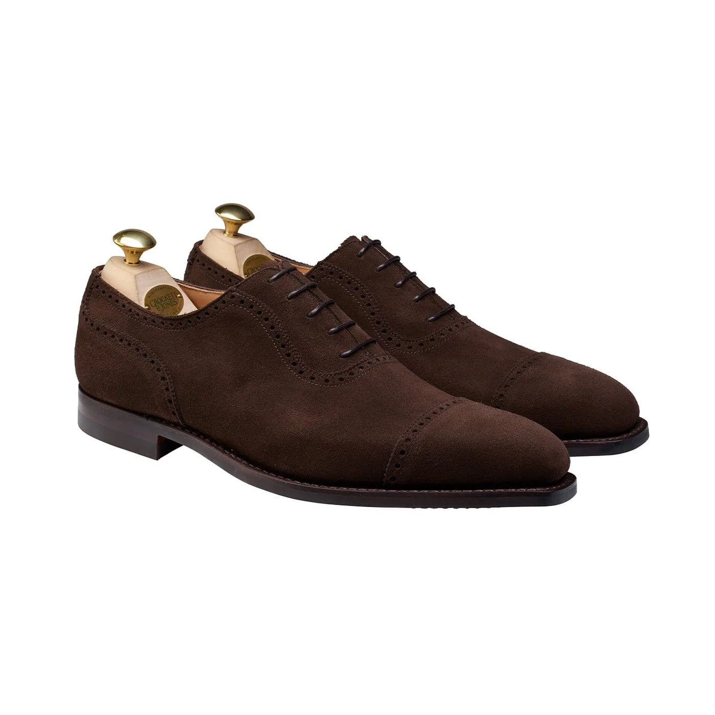 Crockett &amp; Jones - Westbourne Dark Brown Suede City Sole Lace Up SHOES Crockett &amp; Jones