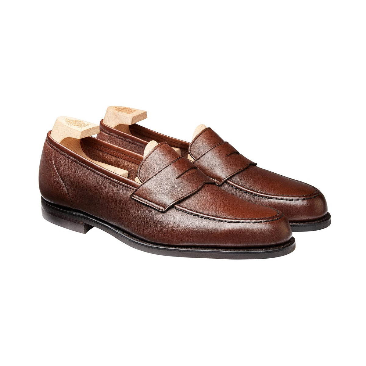 Crockett &amp; Jones -  Harvard 2 Walnut Milled Calf  Penny Loafer City Sole