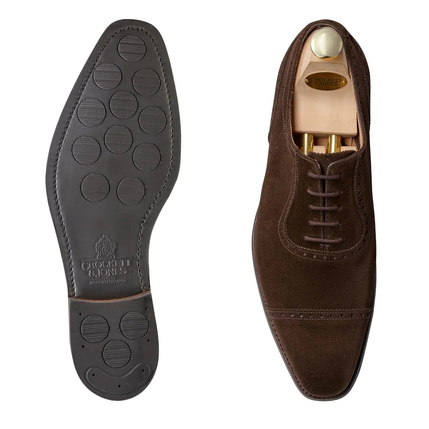 Crockett &amp; Jones - Westbourne Dark Brown Suede City Sole Lace Up SHOES Crockett &amp; Jones
