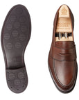 Crockett & Jones -  Harvard 2 Walnut Milled Calf  Penny Loafer City Sole