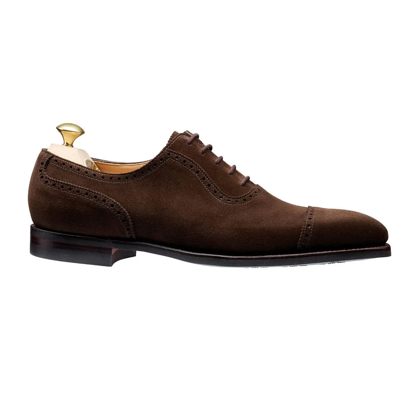 Crockett &amp; Jones - Westbourne Dark Brown Suede City Sole Lace Up SHOES Crockett &amp; Jones