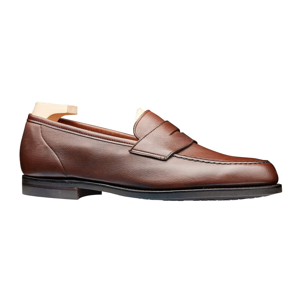 Crockett &amp; Jones -  Harvard 2 Walnut Milled Calf  Penny Loafer City Sole