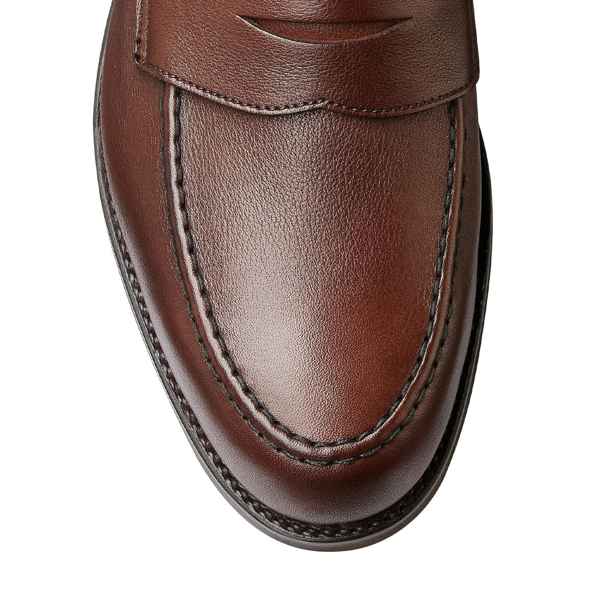 Crockett &amp; Jones -  Harvard 2 Walnut Milled Calf  Penny Loafer City Sole