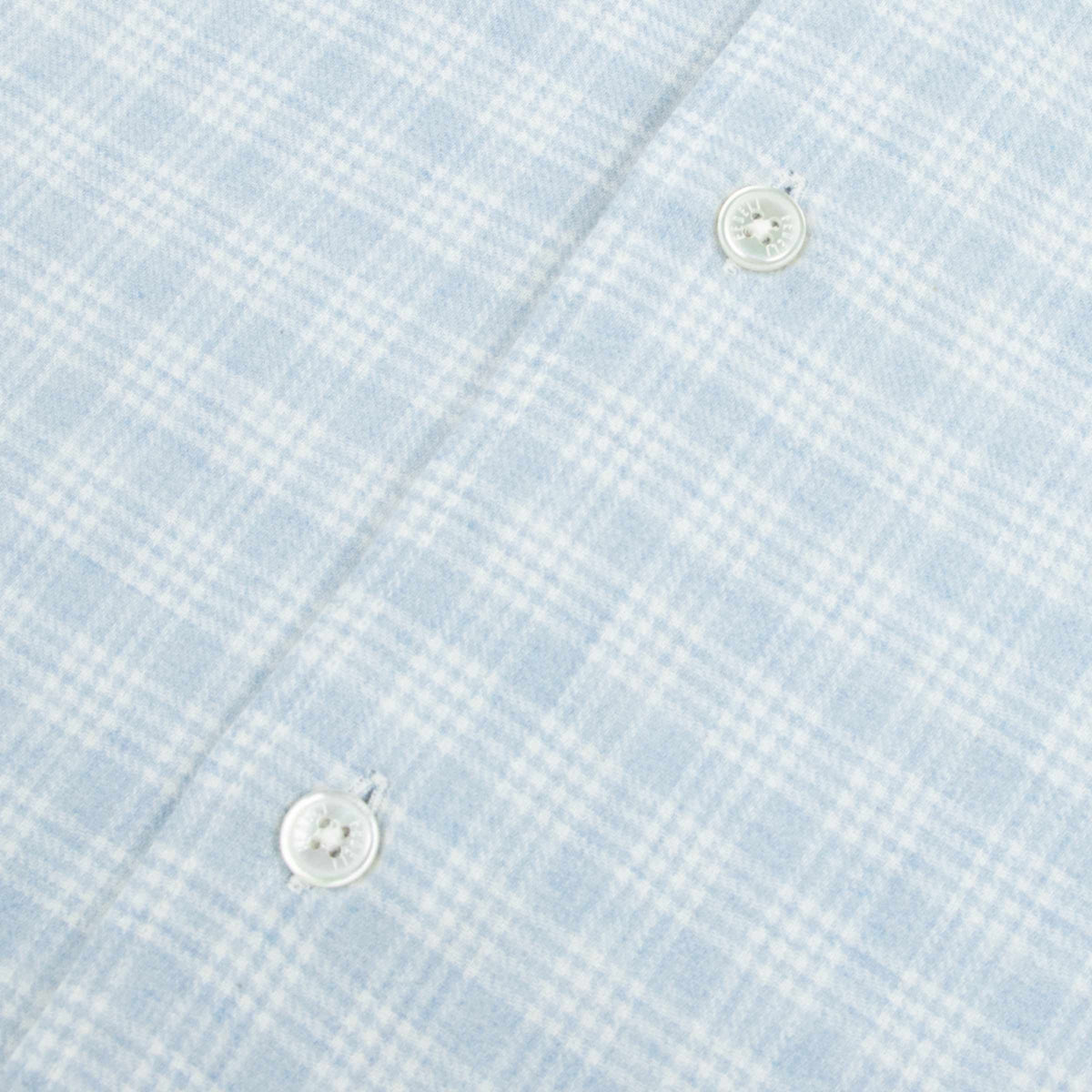 Fedeli - Light Blue Check 'Alberto' Slim Fit Brushed Cotton Long Sleeve Shirt L/S SHIRTS Fedeli