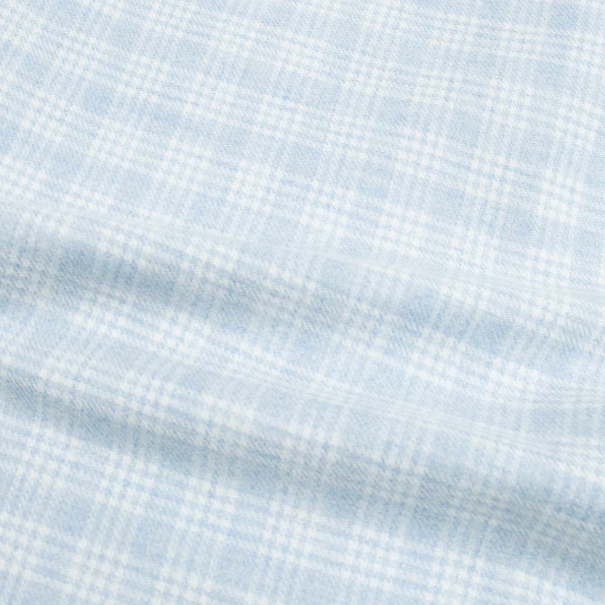 Fedeli - Light Blue Check 'Alberto' Slim Fit Brushed Cotton Long Sleeve Shirt L/S SHIRTS Fedeli