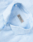 Light Blue Italian Linen Long Sleeve Shirt L/S SHIRTS Gherardi
