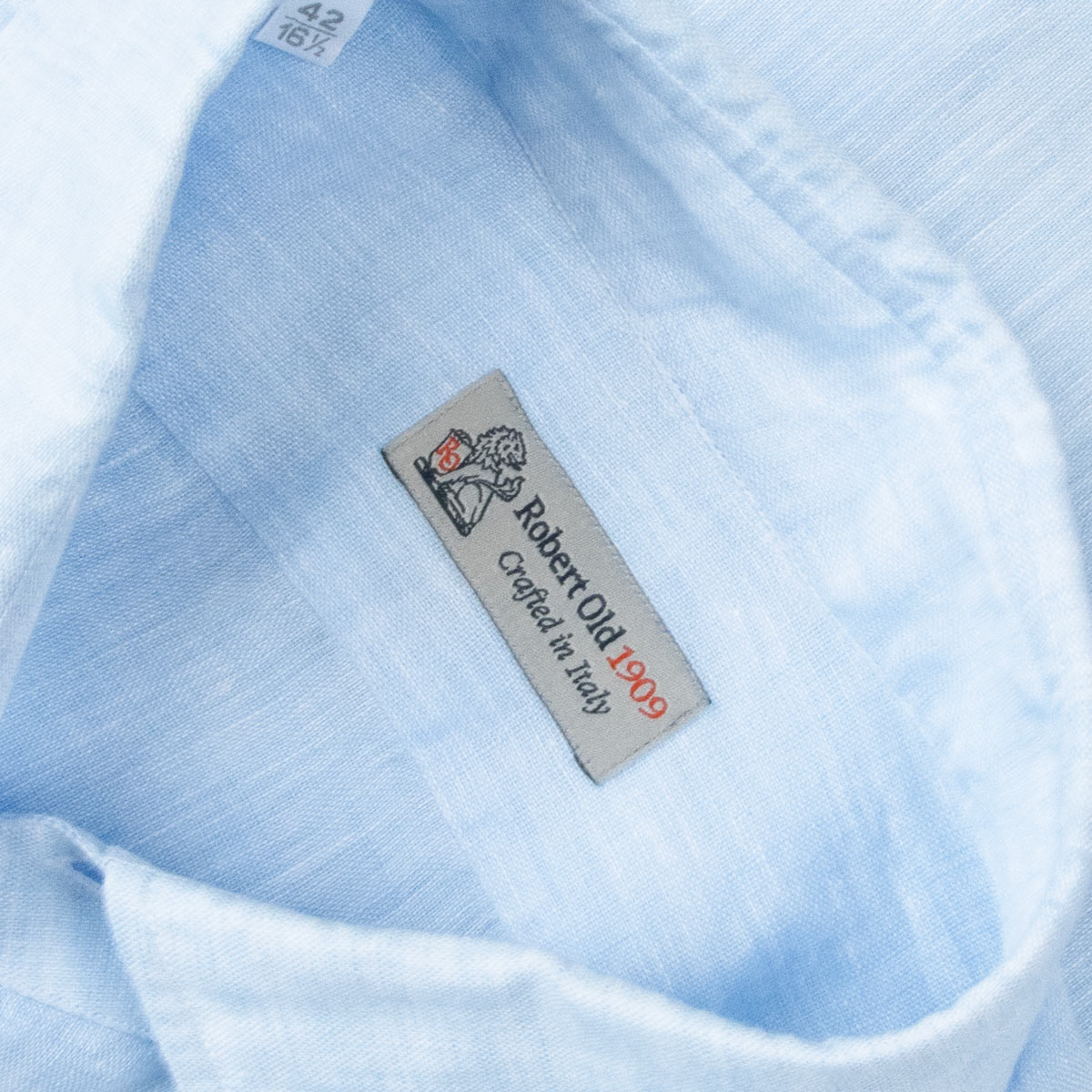 Light Blue Italian Linen Long Sleeve Shirt L/S SHIRTS Gherardi