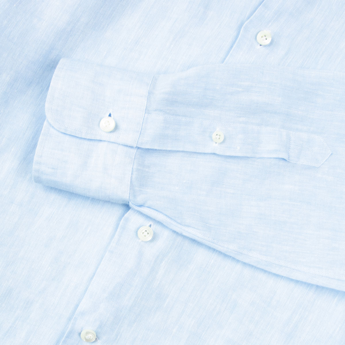 Light Blue Italian Linen Long Sleeve Shirt L/S SHIRTS Gherardi