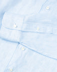 Light Blue Italian Linen Long Sleeve Shirt L/S SHIRTS Gherardi