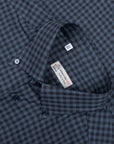 Robert Old - Navy & Black Check Italian Cotton Long Sleeve Shirt L/S SHIRTS Robert Old