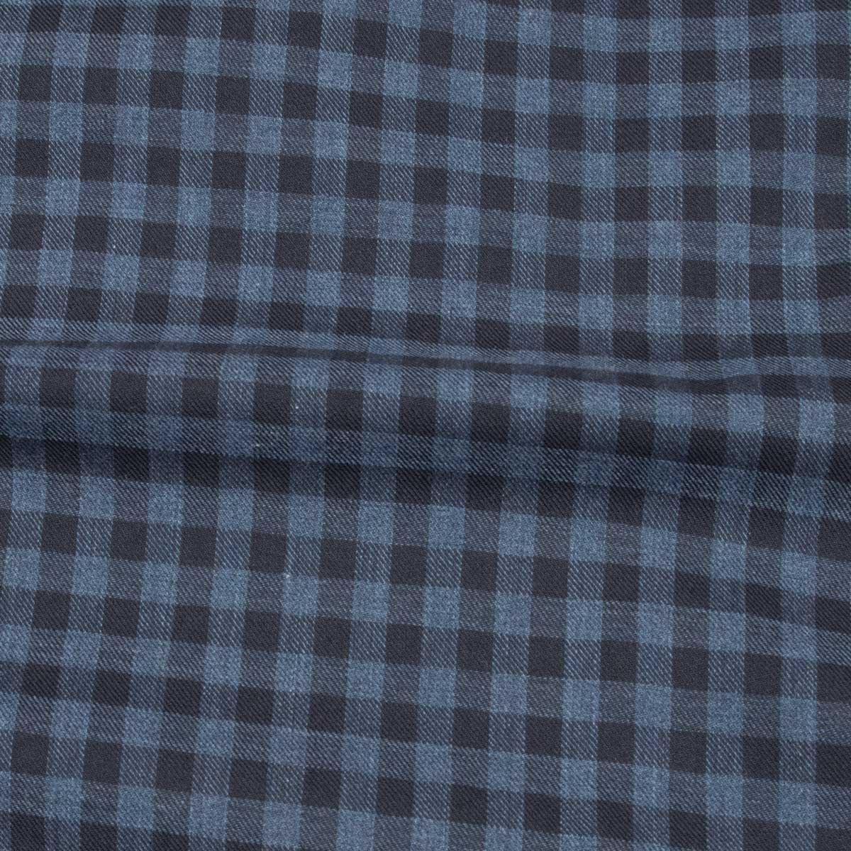 Robert Old - Navy &amp; Black Check Italian Cotton Long Sleeve Shirt L/S SHIRTS Robert Old