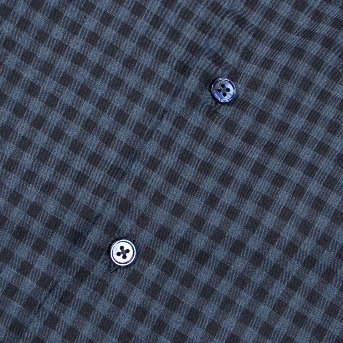 Robert Old - Navy &amp; Black Check Italian Cotton Long Sleeve Shirt L/S SHIRTS Robert Old