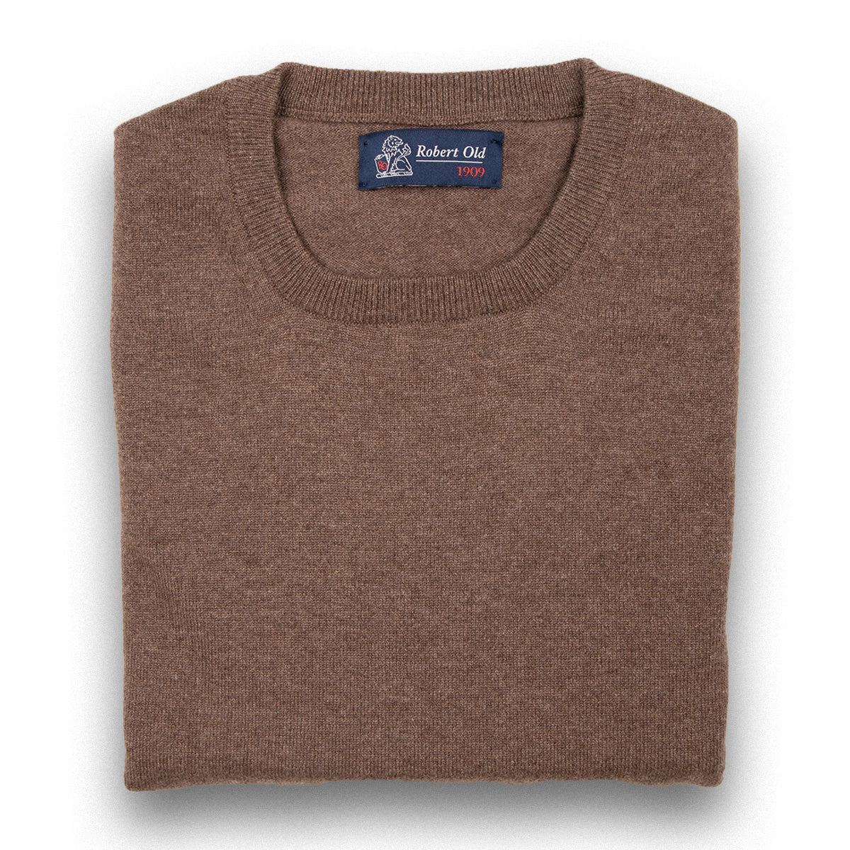 Robert Old - Mocha Brown Highclere Cashmere Crew Neck Sweater CASHMERE Robert Old