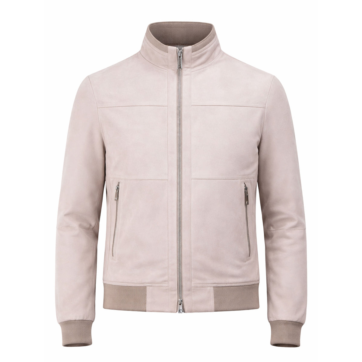 Moorer - Grey 'Maurilio' Suede Bomber Jacket LEATHERS MooRER
