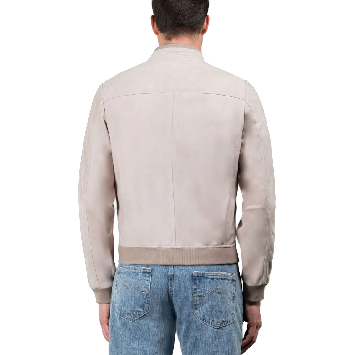 Moorer - Grey 'Maurilio' Suede Bomber Jacket LEATHERS MooRER