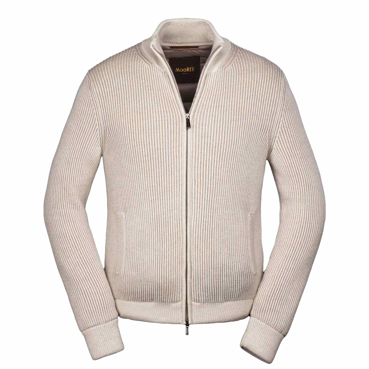 Moorer - Beige 'Arena' Merino Wool Bomber Jacket BLOUSONS MooRER