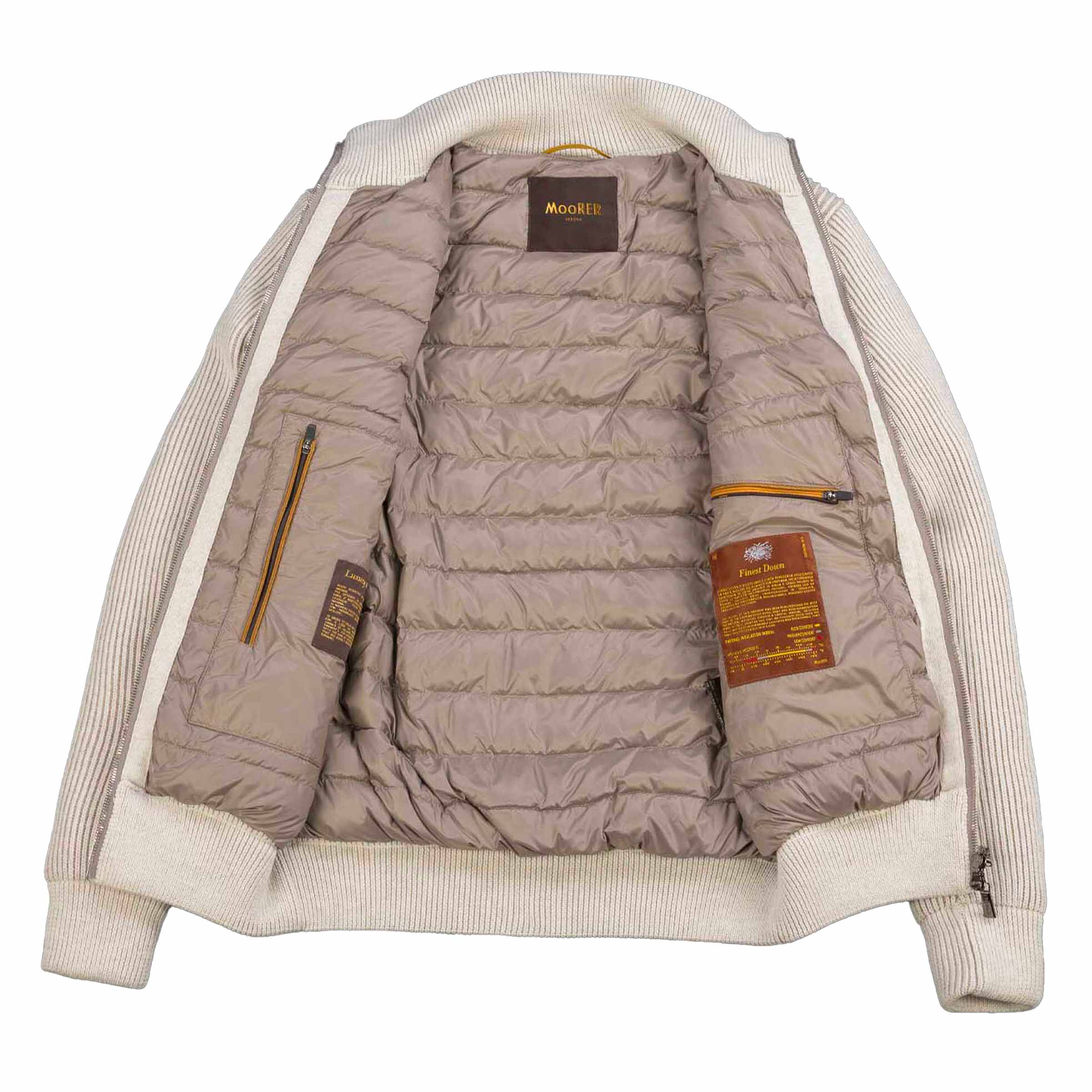 Moorer - Beige 'Arena' Merino Wool Bomber Jacket BLOUSONS MooRER