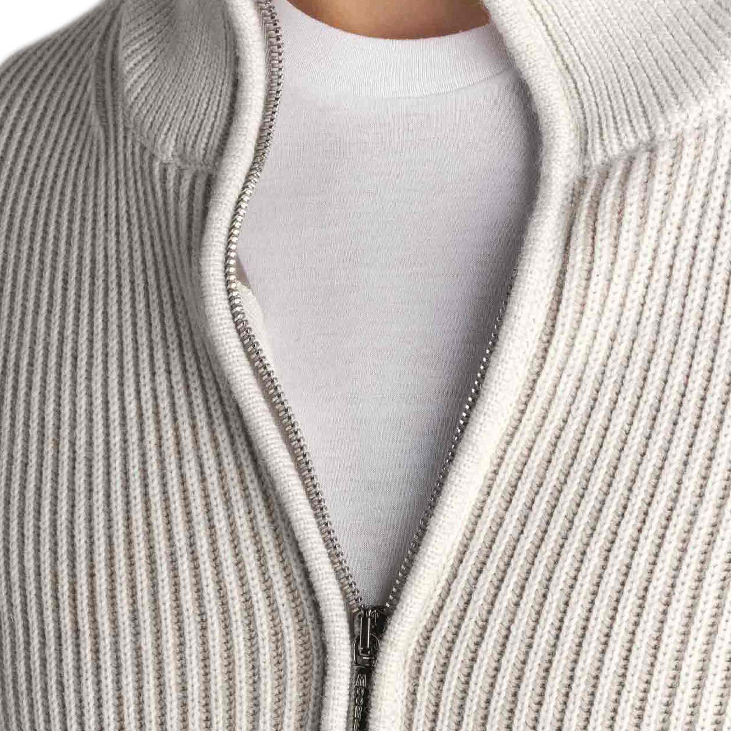 Moorer - Beige 'Arena' Merino Wool Bomber Jacket BLOUSONS MooRER