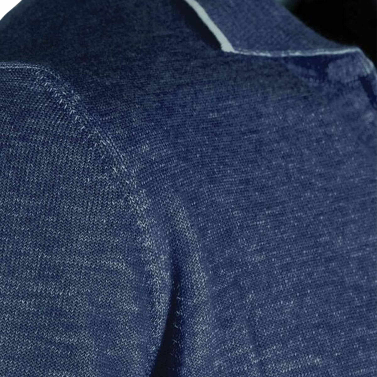 Moorer - Navy Blue 'Coty' Cotton Knit Polo Shirt S/S POLOS MooRER
