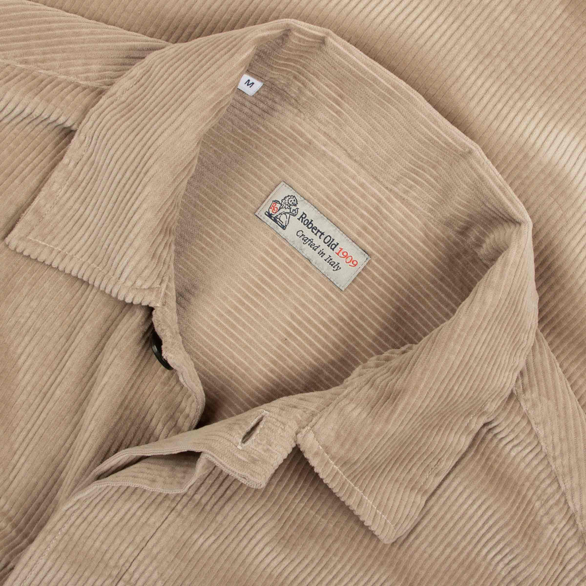 Mushroom Italian Cotton Corduroy Overshirt