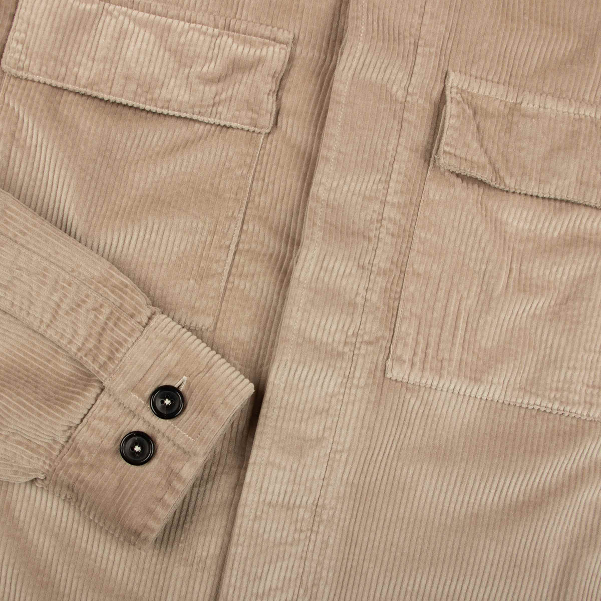 Mushroom Italian Cotton Corduroy Overshirt