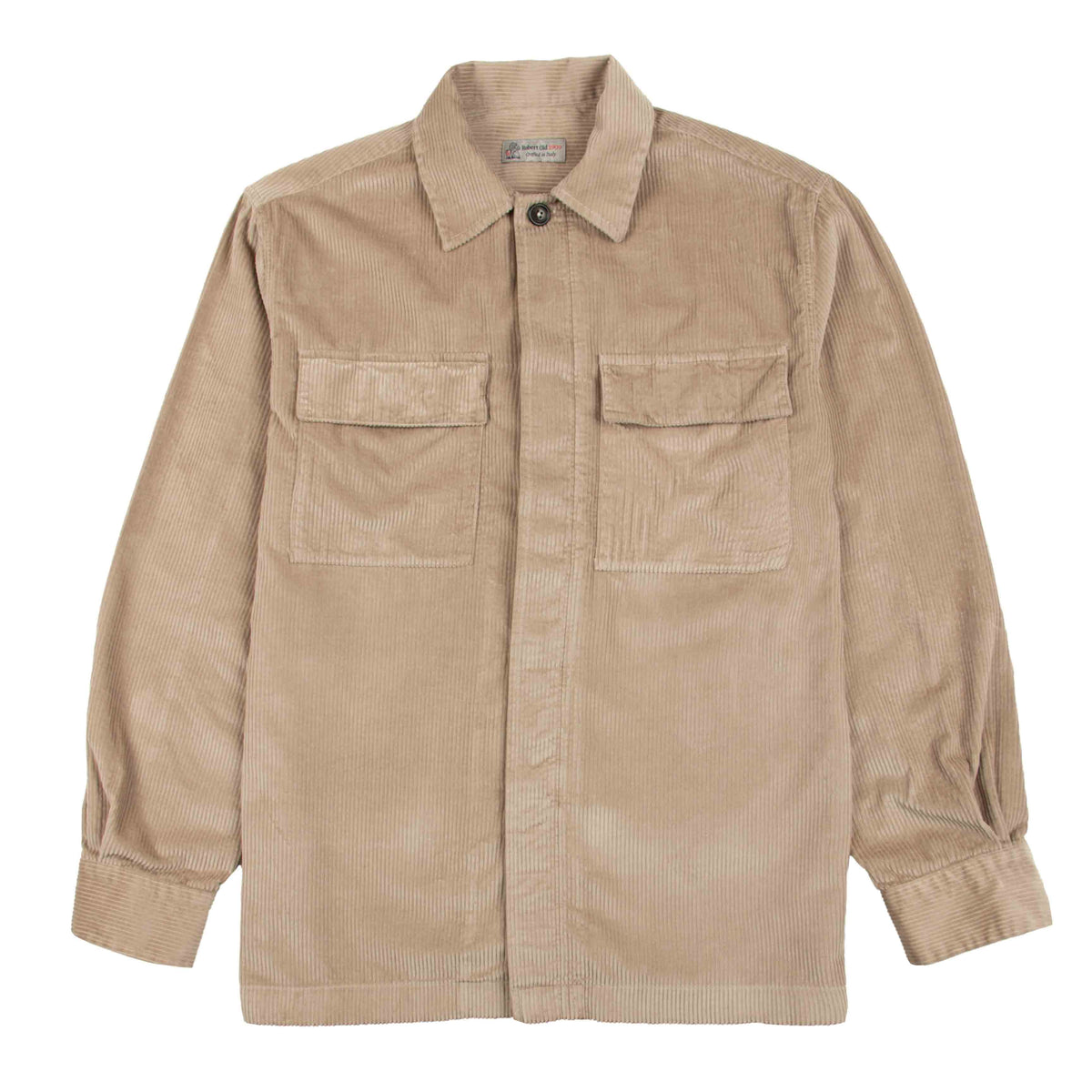 Mushroom Italian Cotton Corduroy Overshirt
