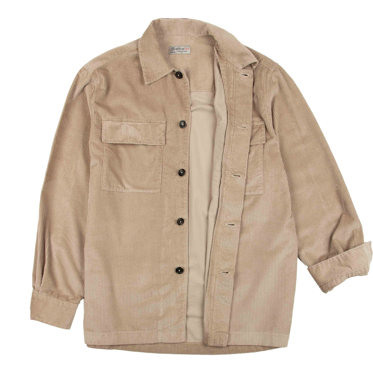Mushroom Italian Cotton Corduroy Overshirt