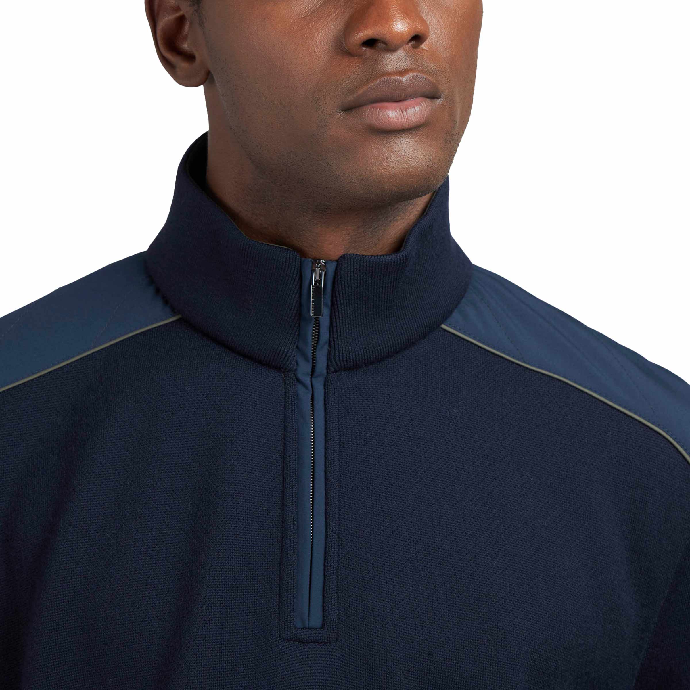 Paul &amp; Shark - Navy with Typhoon® Platinum Quarter-Zip Wool Sweater KNITWEAR Paul &amp; Shark
