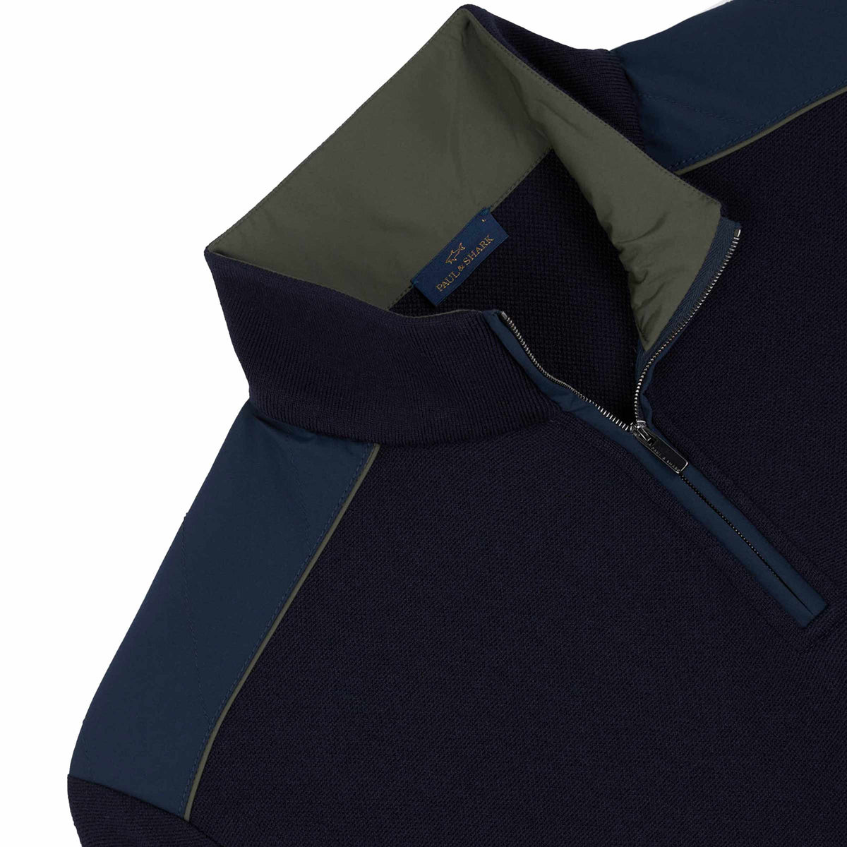Paul &amp; Shark - Navy with Typhoon® Platinum Quarter-Zip Wool Sweater KNITWEAR Paul &amp; Shark