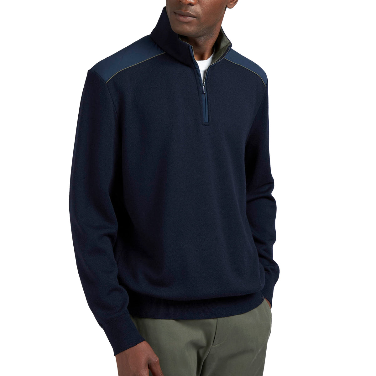 Paul & Shark - Navy with Typhoon® Platinum Quarter-Zip Wool Sweater KNITWEAR Paul & Shark