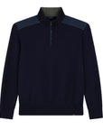 Paul & Shark - Navy with Typhoon® Platinum Quarter-Zip Wool Sweater KNITWEAR Paul & Shark