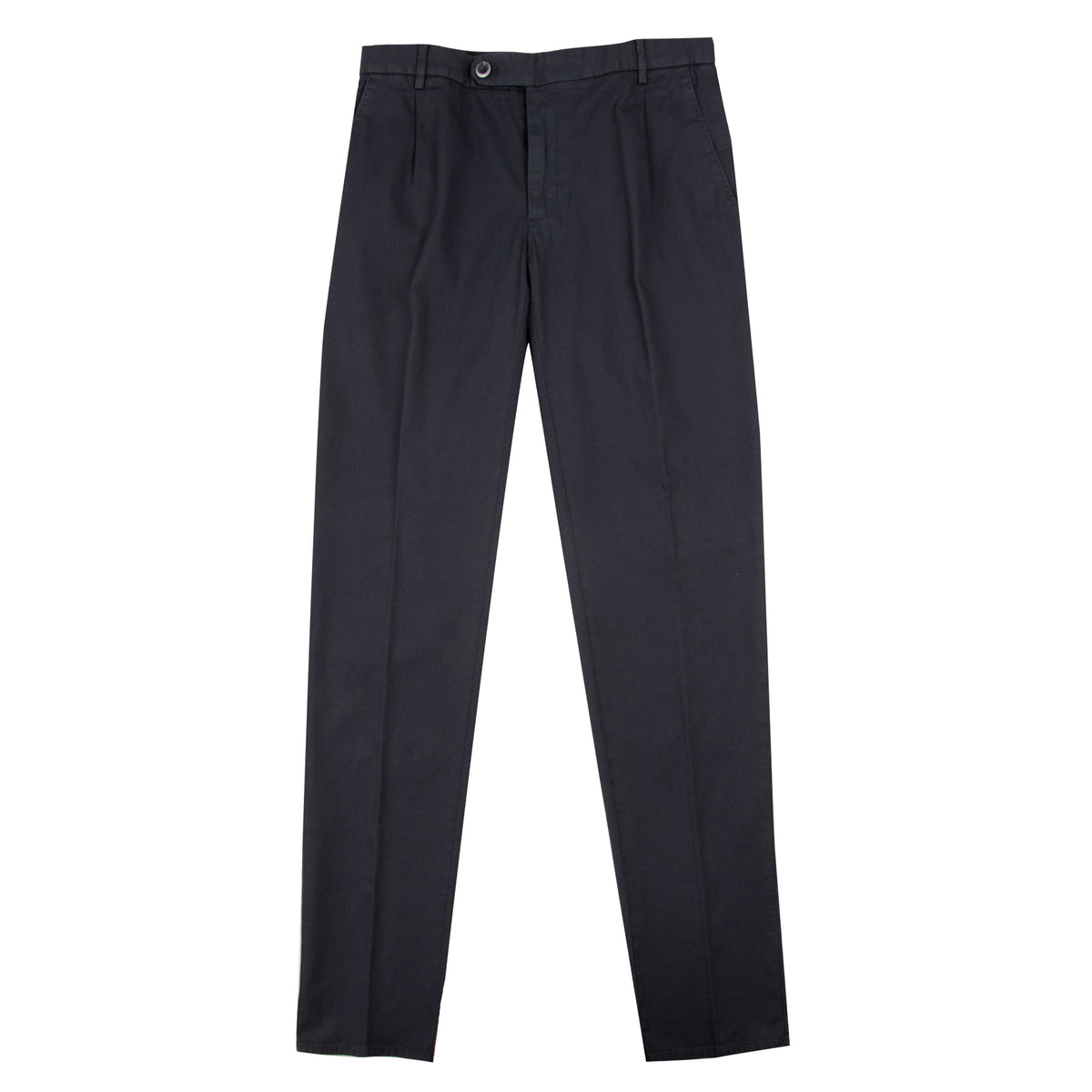 Navy Blue Stretch Cotton &amp; Linen Twill Chinos CASUAL TROUSERS Robert Old
