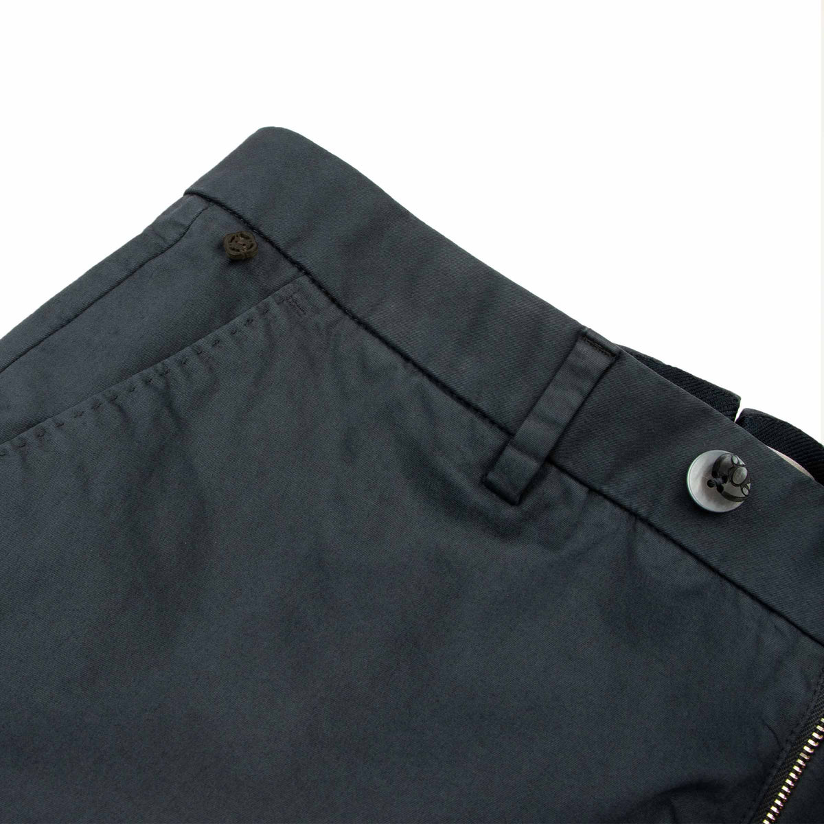 Navy Stretch Cotton Twill Slim Fit Chinos CASUAL TROUSERS Robert Old