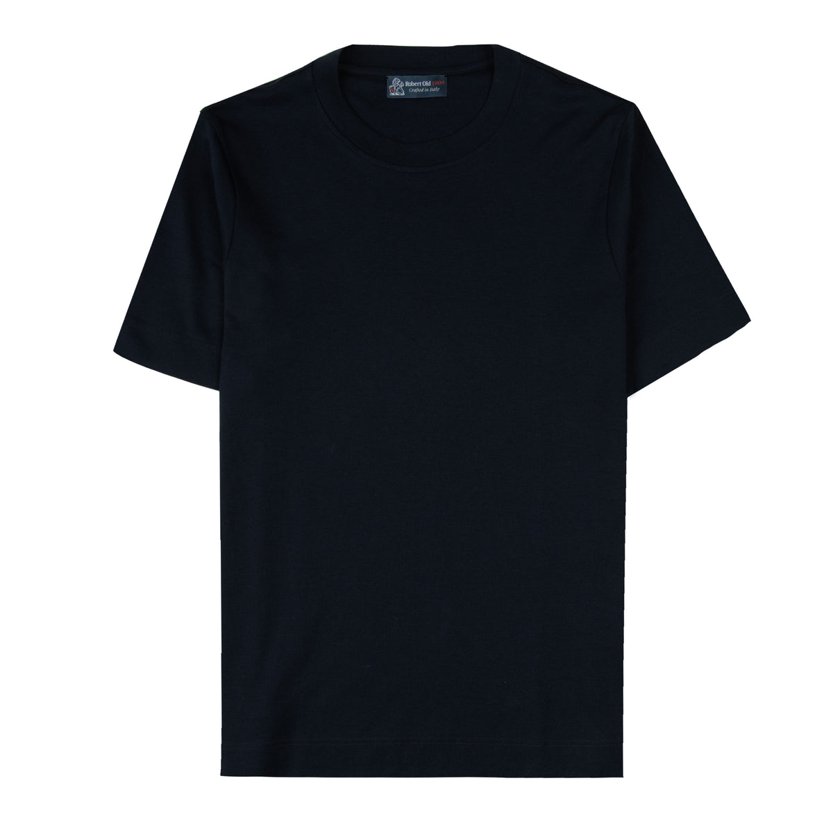 Navy Italian Cotton Contemporary Fit T-Shirt TEE SHIRTS Robert Old