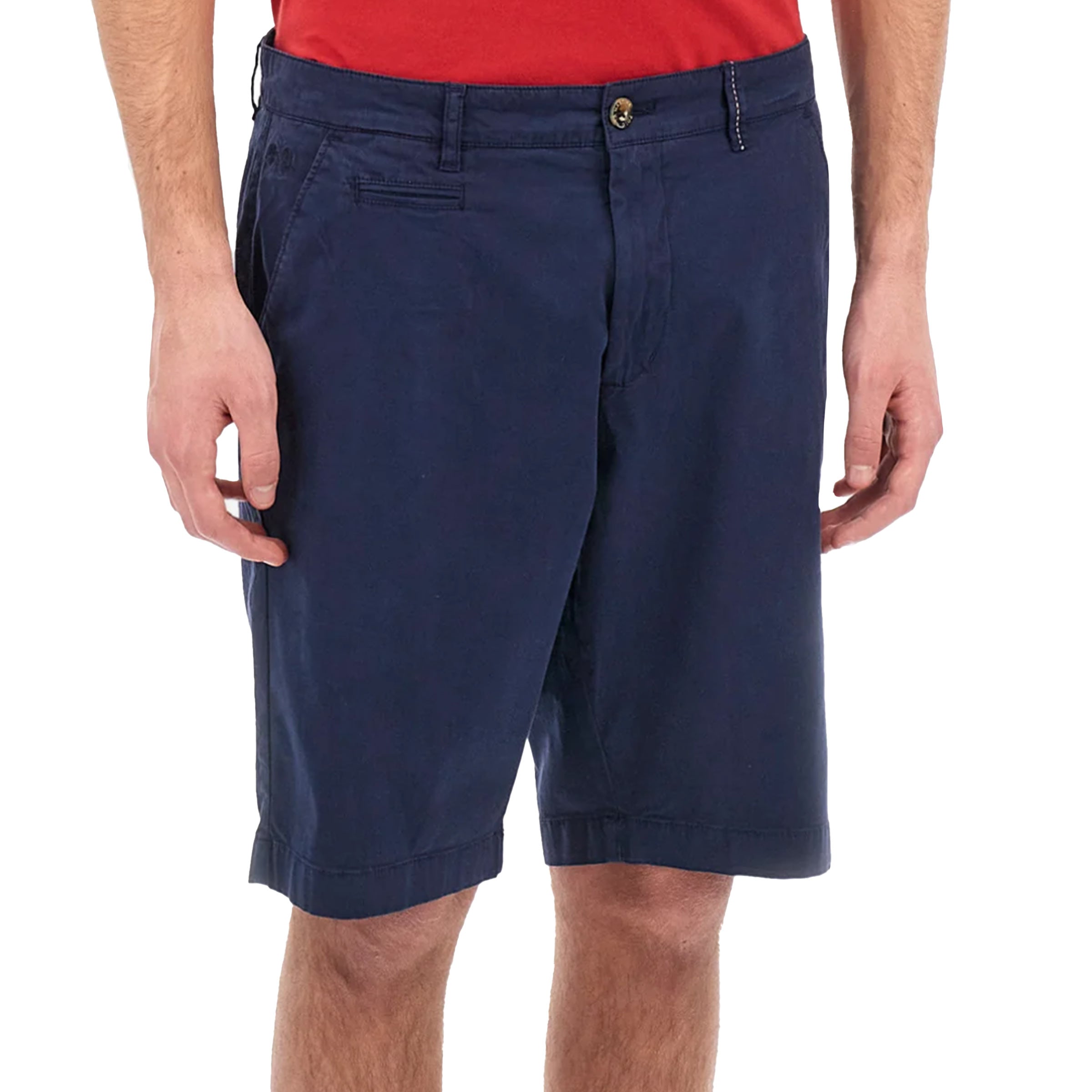 La Martina - Navy Vardan Regular Fit Cotton Twill Chino Shorts SHORTS La Martina