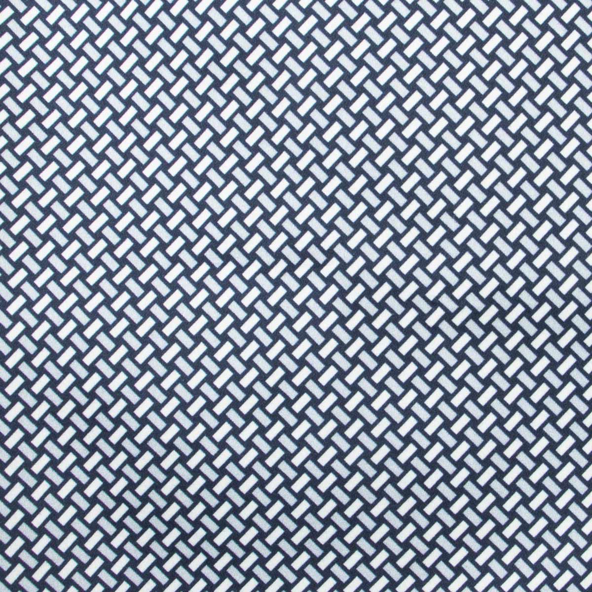 Robert Old - Grey and Navy Weave Print Italian Cotton Long Sleeve Shirt L/S SHIRTS Robert Old